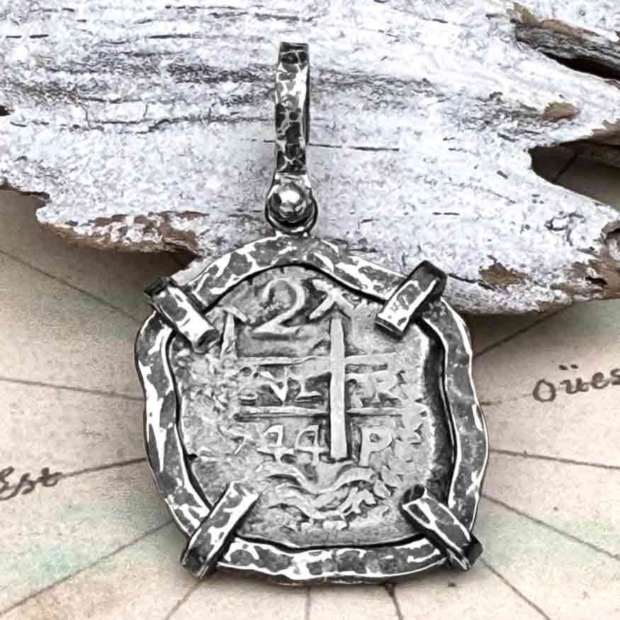 1744 Pirate Era Spanish 2 Reale &quot;Piece of Eight&quot; Sterling Silver TORTUGA COLLECTION Pendant