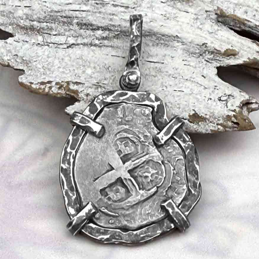 1766 Pirate Era Spanish 2 Reale &quot;Piece of Eight&quot; Sterling Silver TORTUGA COLLECTION Pendant