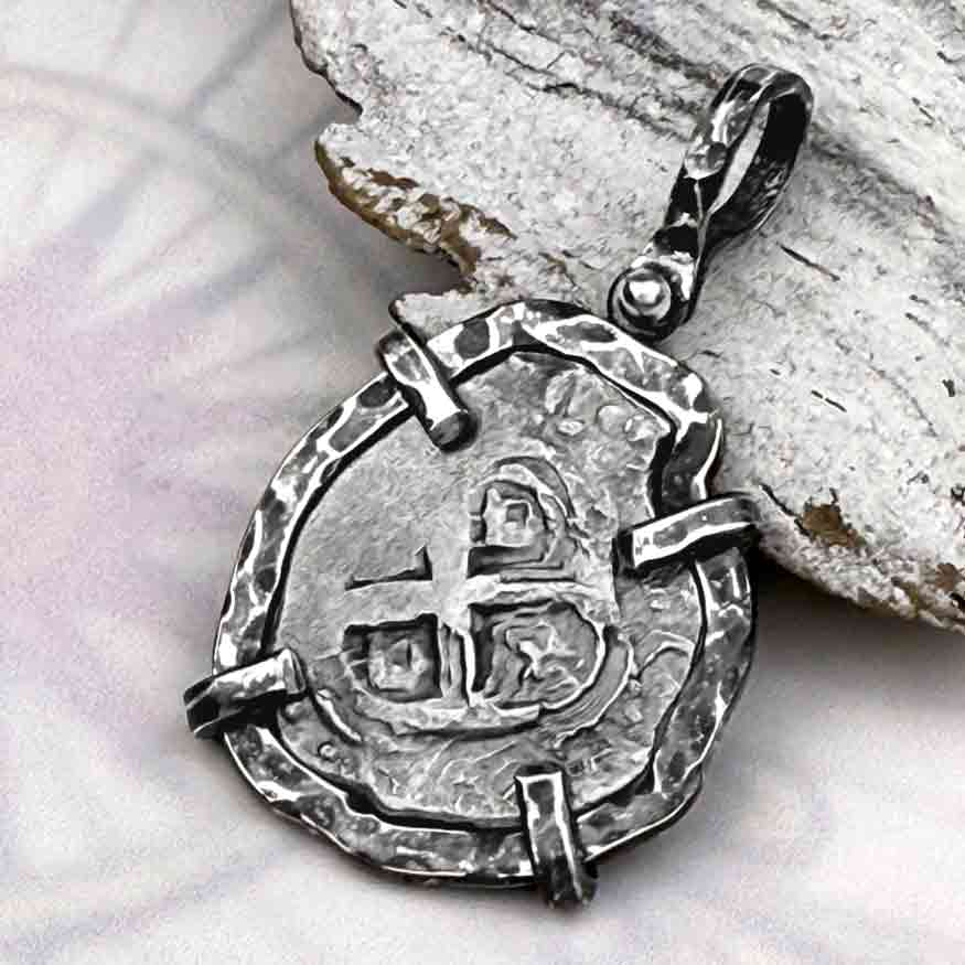 1766 Pirate Era Spanish 2 Reale &quot;Piece of Eight&quot; Sterling Silver TORTUGA COLLECTION Pendant