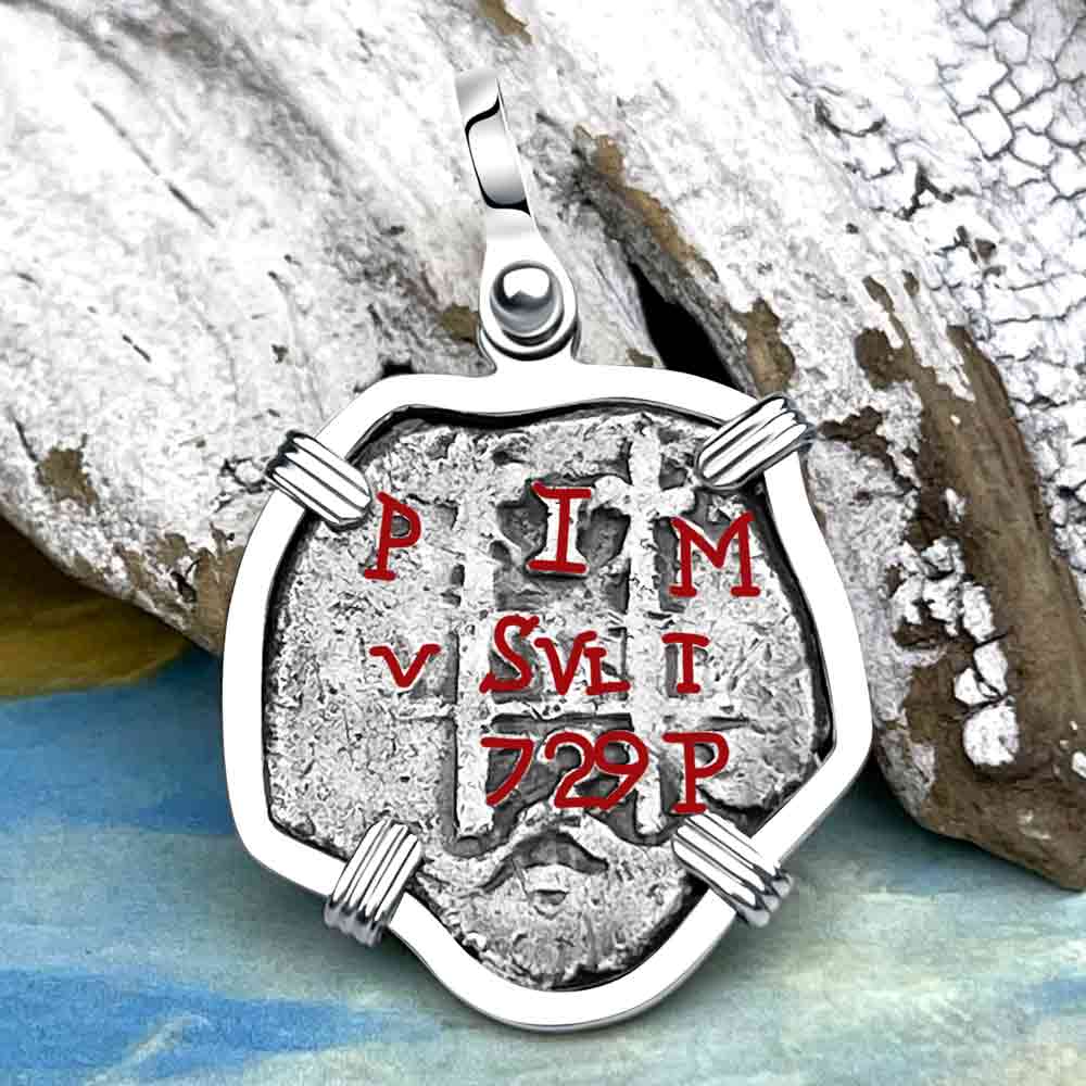 Princess Louisa Shipwreck 1729 1 Reale Piece of Eight Sterling Silver Pendant