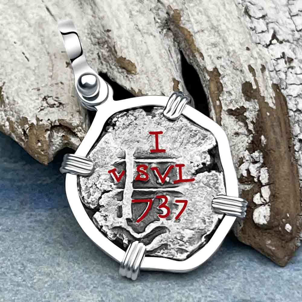 Princess Louisa Shipwreck 1737 1 Reale Piece of Eight Sterling Silver Pendant