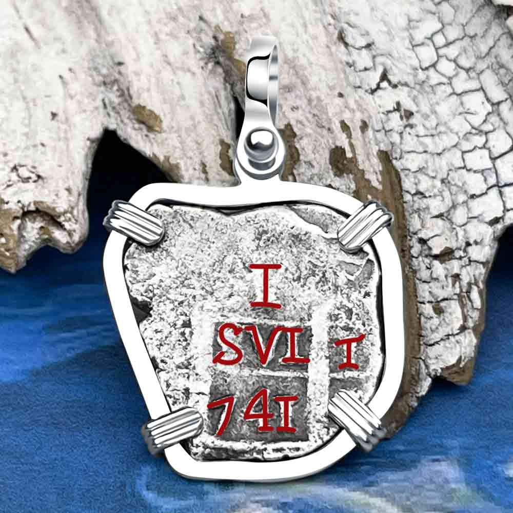 Princess Louisa Shipwreck 1741 1 Reale Piece of Eight Sterling Silver Pendant