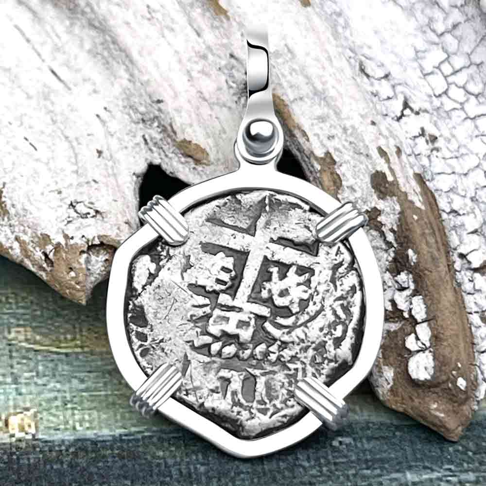 Princess Louisa Shipwreck 1733 1 Reale Piece of Eight Sterling Silver Pendant | Artifact #3099