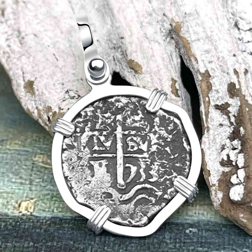 Princess Louisa Shipwreck 1733 1 Reale Piece of Eight Sterling Silver Pendant | Artifact #3099