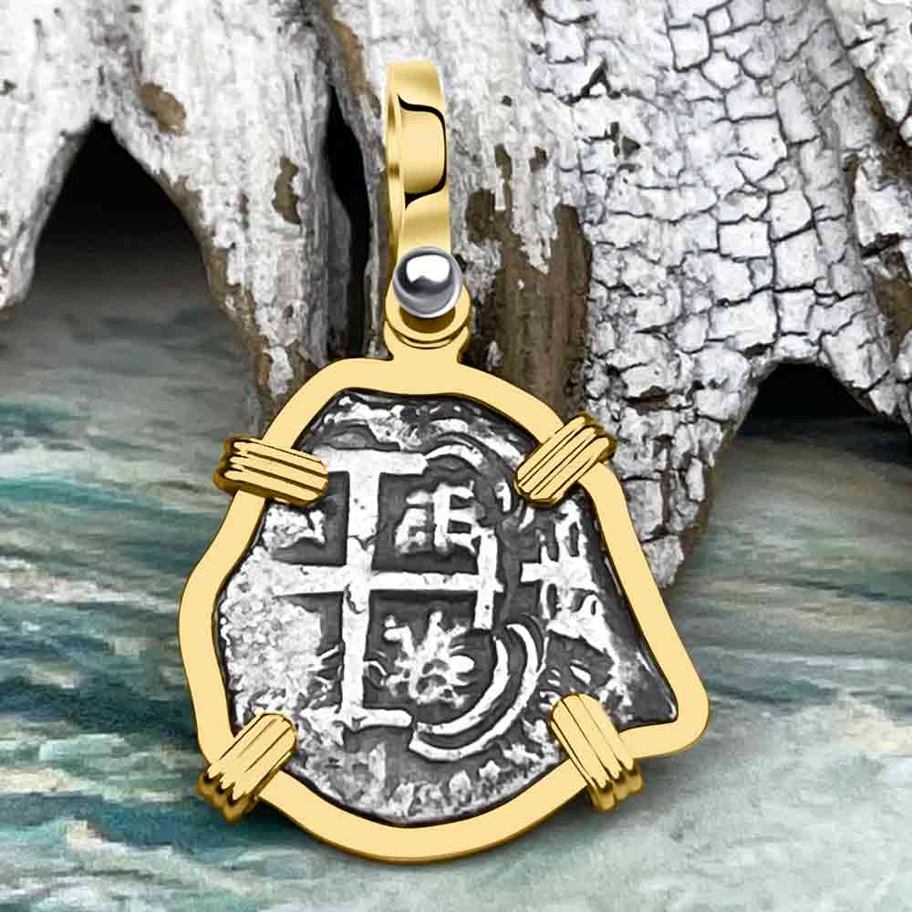 Princess Louisa Shipwreck 1736 1 Reale Piece of Eight 14K Gold Pendant