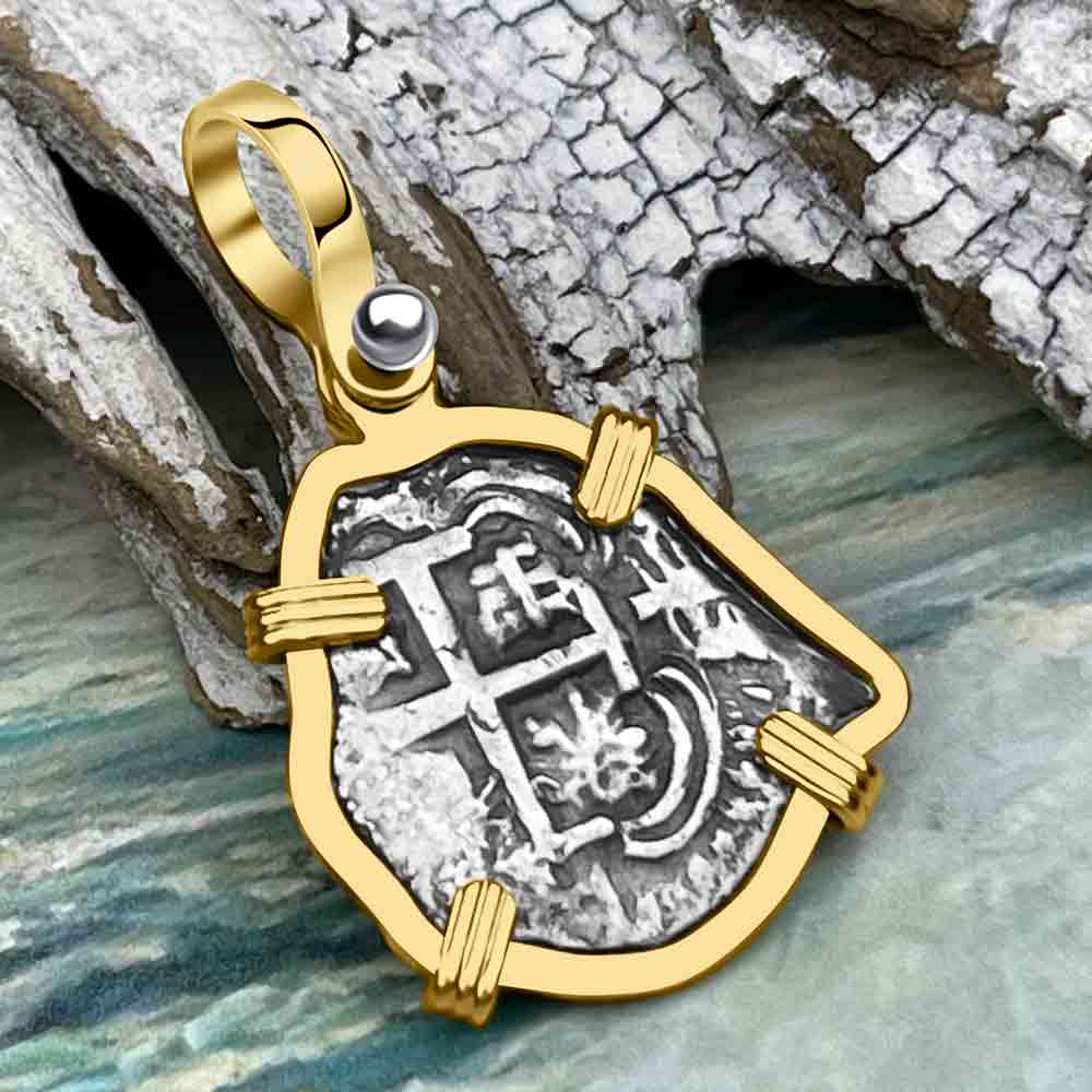 Princess Louisa Shipwreck 1736 1 Reale Piece of Eight 14K Gold Pendant