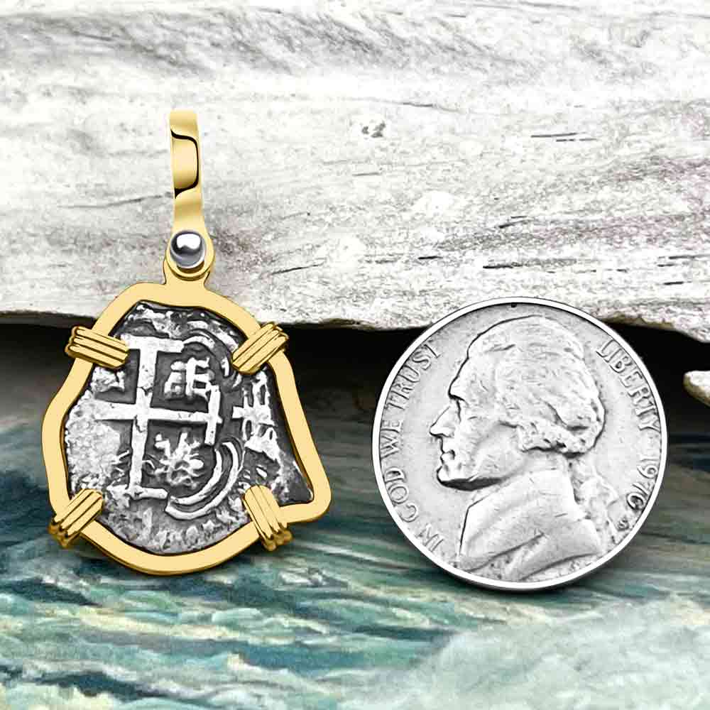 Princess Louisa Shipwreck 1736 1 Reale Piece of Eight 14K Gold Pendant