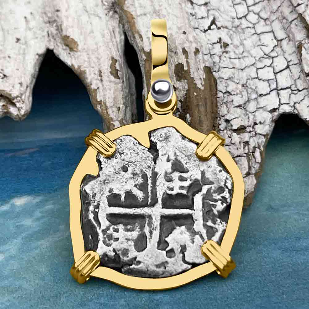 Princess Louisa Shipwreck 1741 1 Reale Piece of Eight 14K Gold Pendant