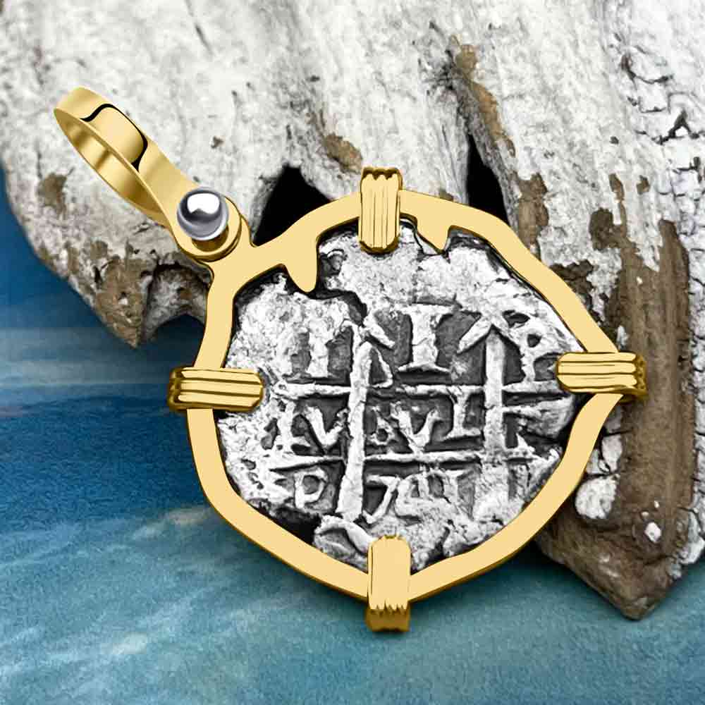 Princess Louisa Shipwreck 1741 1 Reale Piece of Eight 14K Gold Pendant