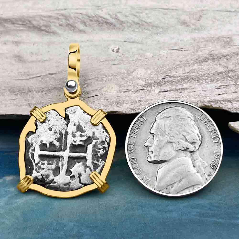 Princess Louisa Shipwreck 1741 1 Reale Piece of Eight 14K Gold Pendant