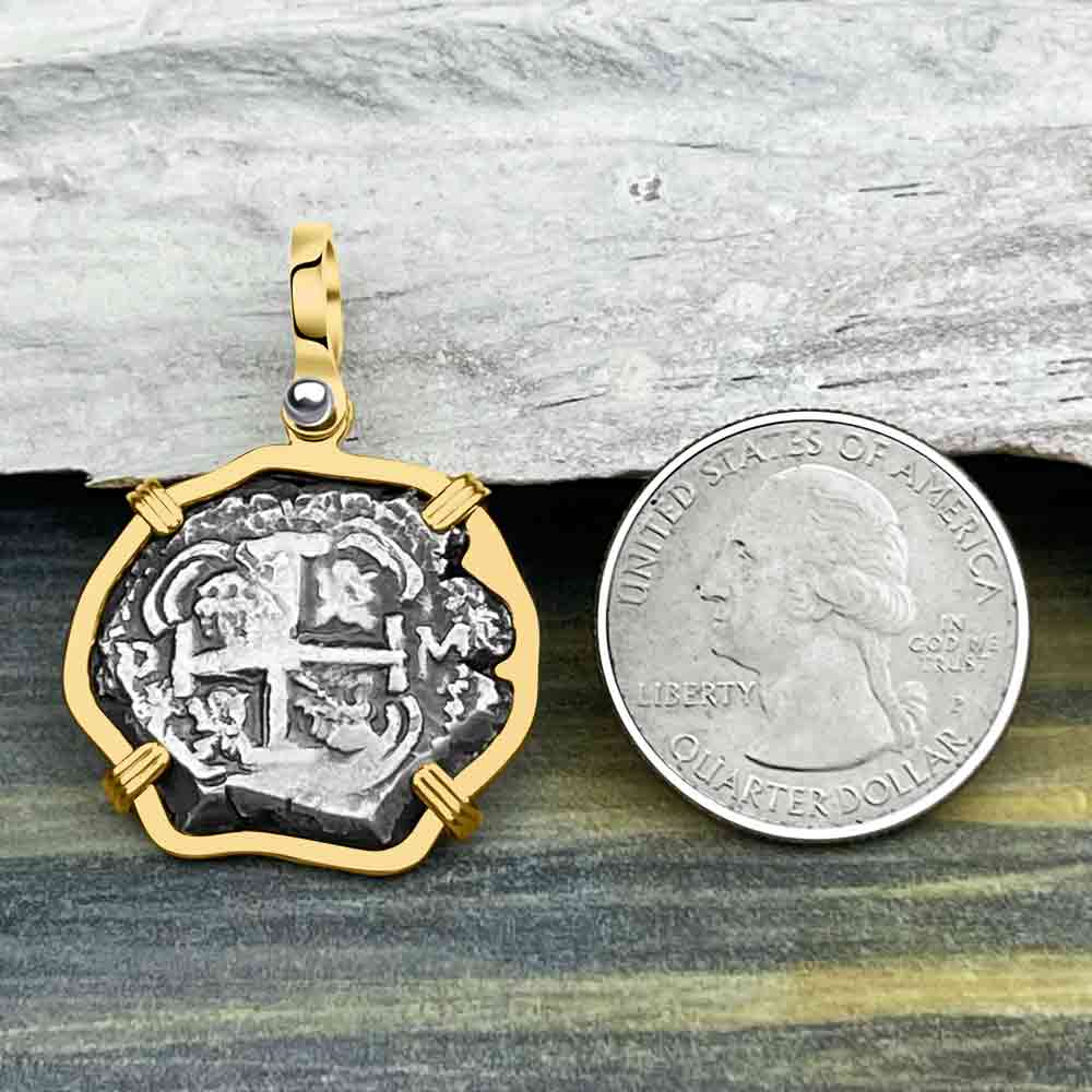 Princess Louisa Shipwreck 1732 2 Reale Piece of Eight 14K Gold Pendant