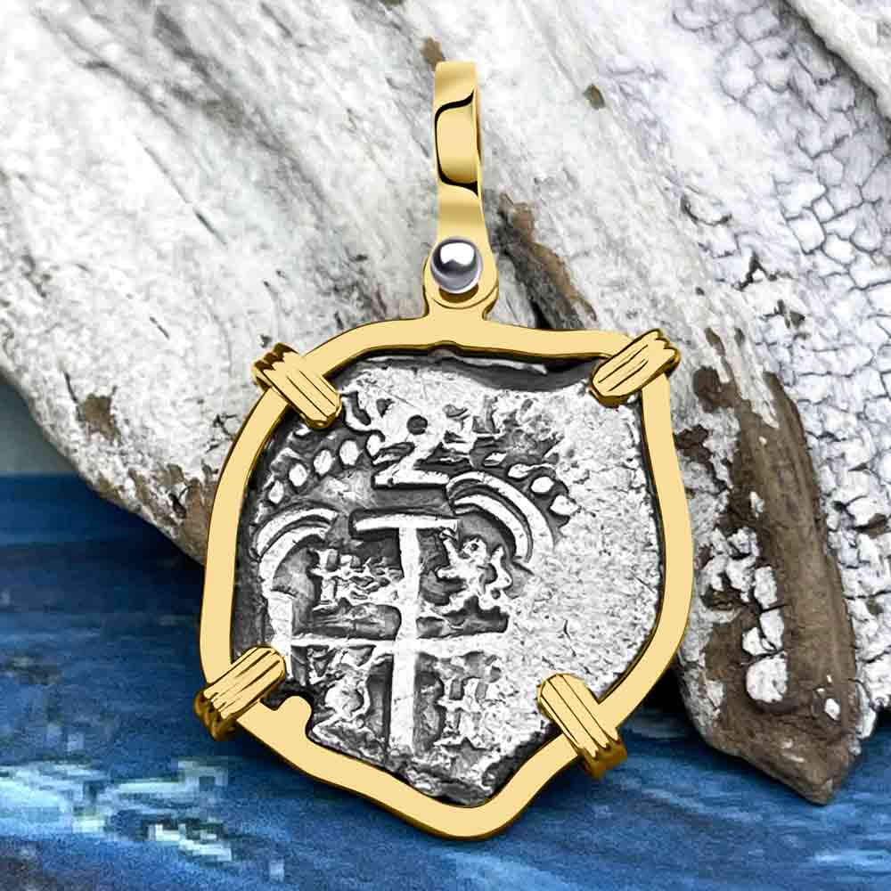 Princess Louisa Shipwreck 1737 2 Reale Piece of Eight 14K Gold Pendant