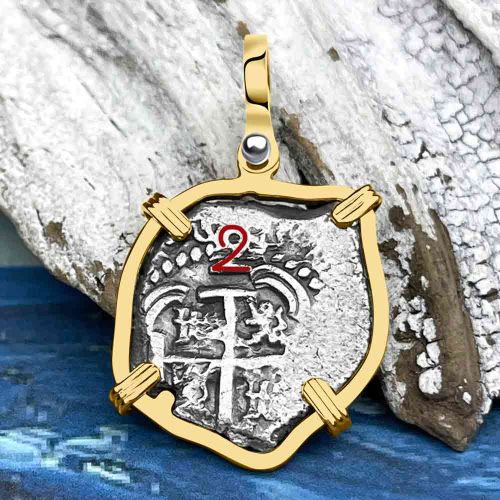 Princess Louisa Shipwreck 1737 2 Reale Piece of Eight 14K Gold Pendant