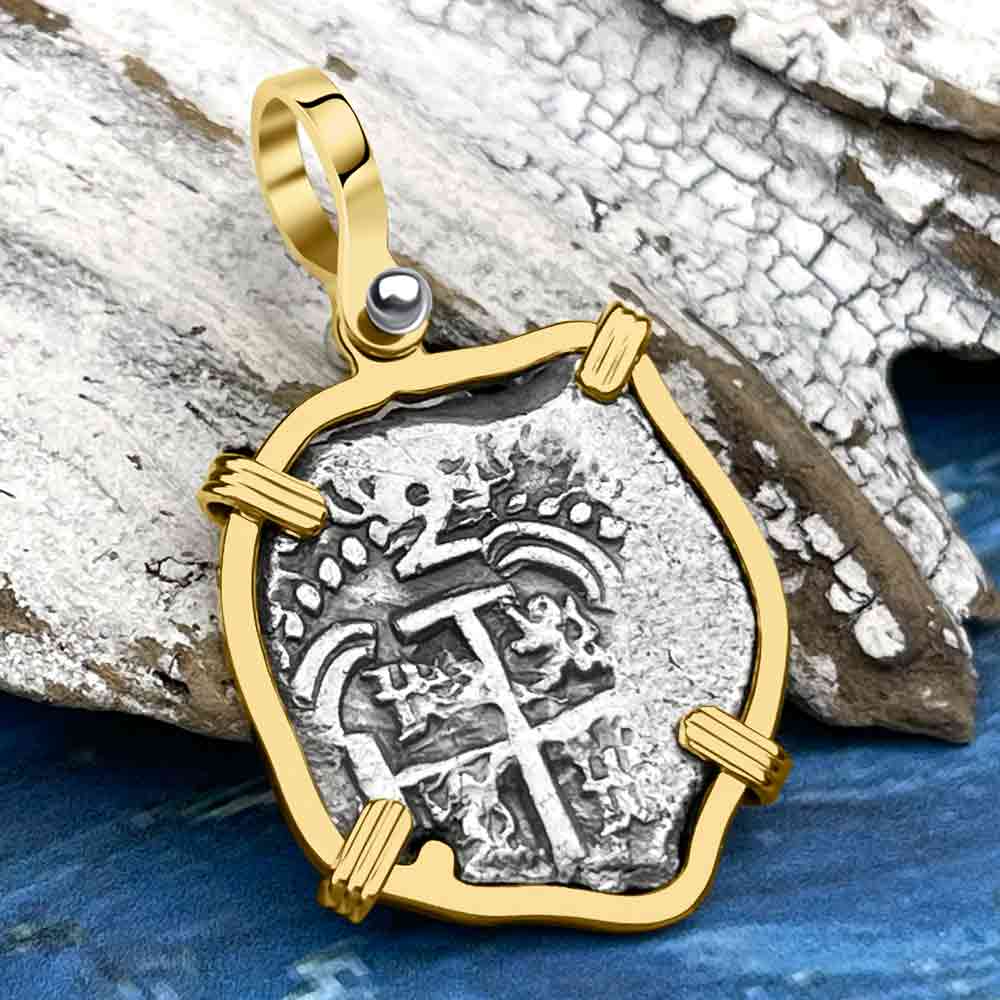 Princess Louisa Shipwreck 1737 2 Reale Piece of Eight 14K Gold Pendant