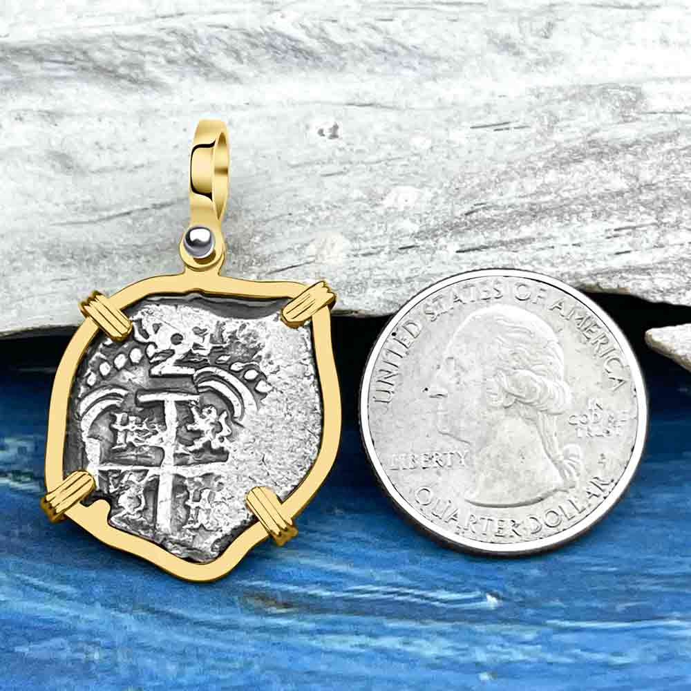 Princess Louisa Shipwreck 1737 2 Reale Piece of Eight 14K Gold Pendant