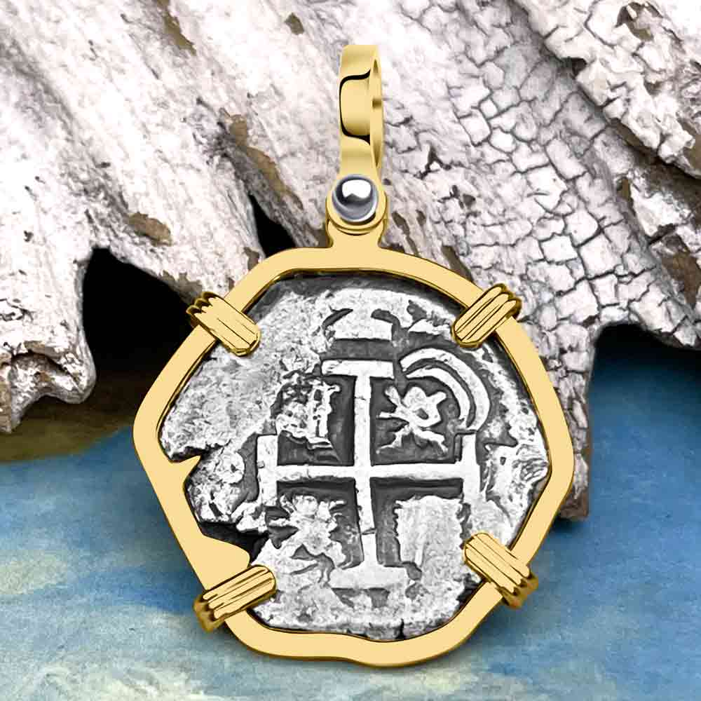 Princess Louisa Shipwreck 1735 2 Reale Piece of Eight 14K Gold Pendant