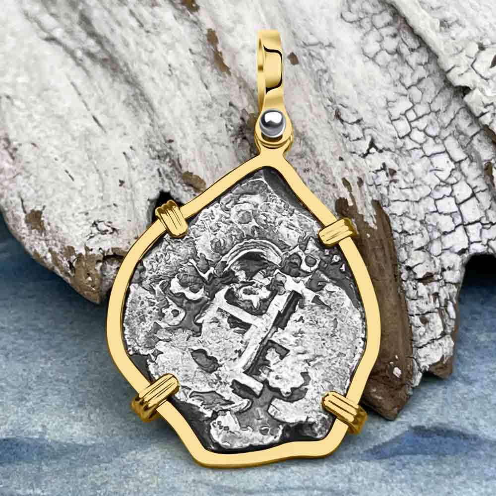 Princess Louisa Shipwreck 1730 2 Reale Piece of Eight 14K Gold Pendant