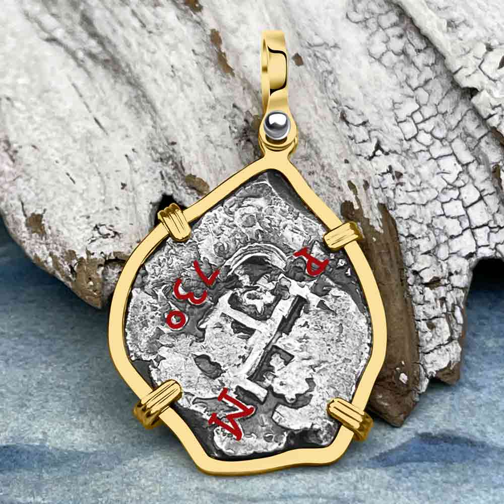 Princess Louisa Shipwreck 1730 2 Reale Piece of Eight 14K Gold Pendant