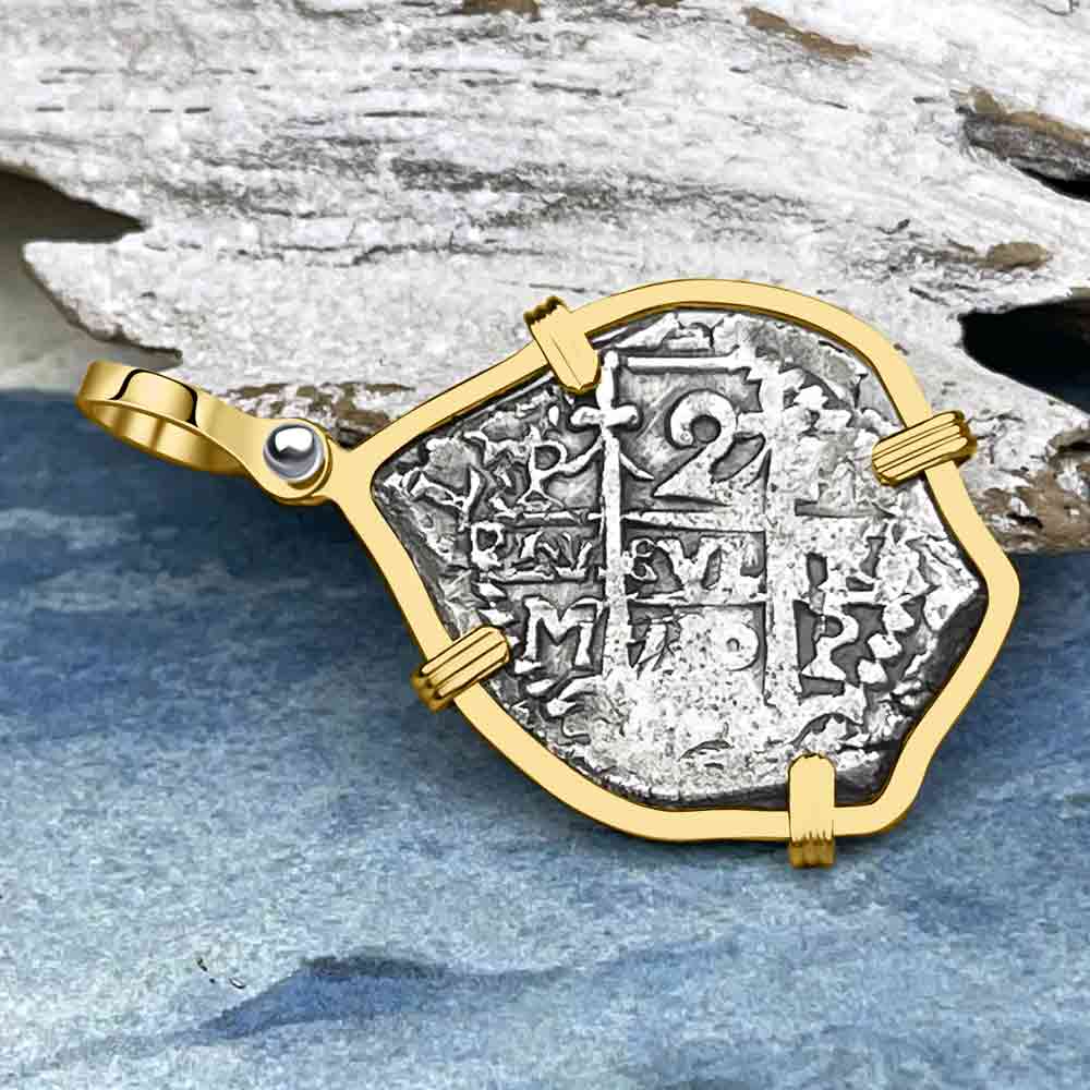 Princess Louisa Shipwreck 1730 2 Reale Piece of Eight 14K Gold Pendant