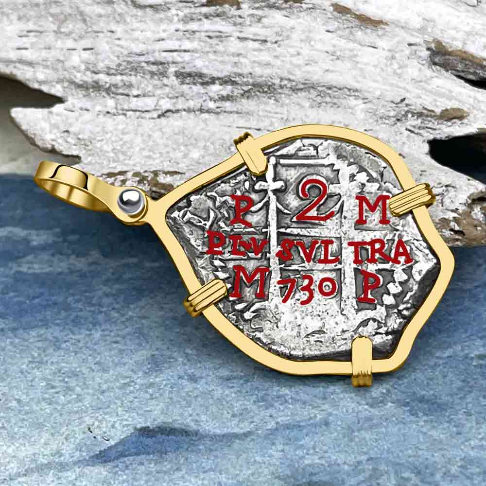 Princess Louisa Shipwreck 1730 2 Reale Piece of Eight 14K Gold Pendant