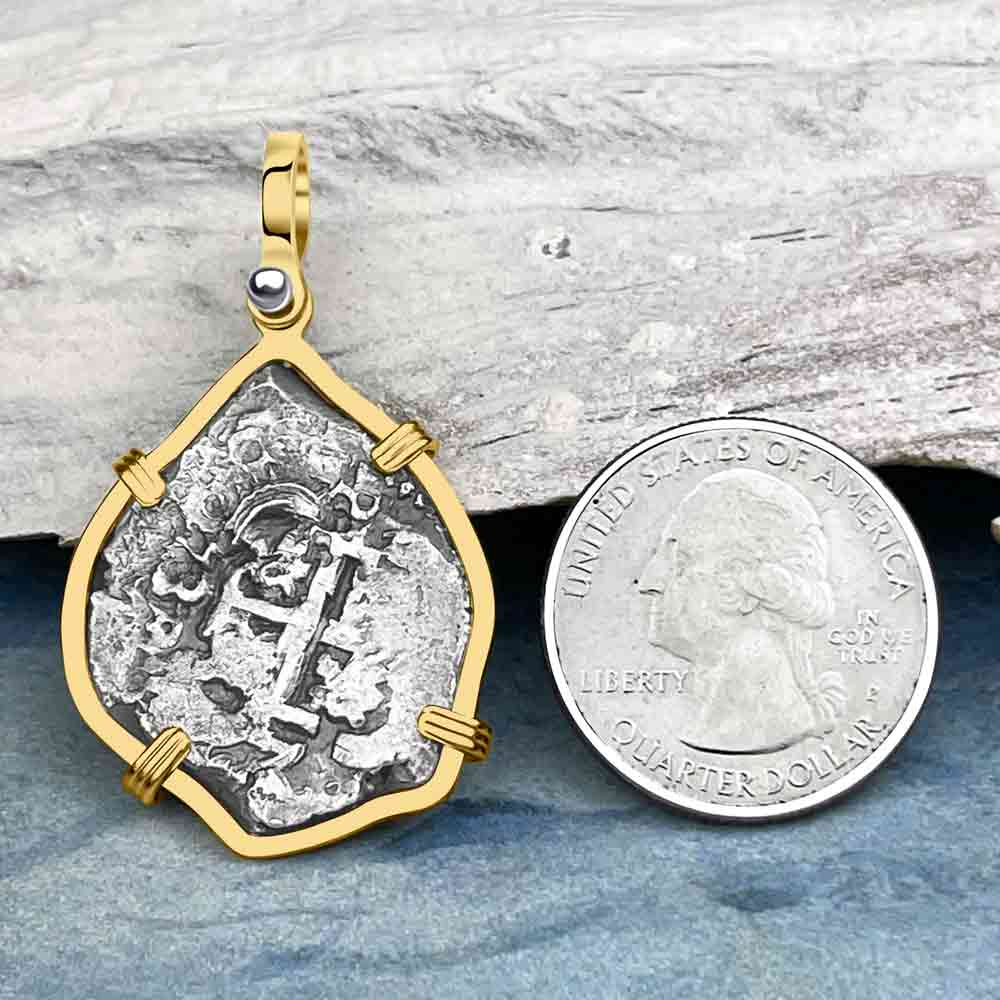 Princess Louisa Shipwreck 1730 2 Reale Piece of Eight 14K Gold Pendant