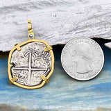 STUNNING Mel Fisher's Atocha Rare 2 Reale Shipwreck Coin 14K Gold Pendant 