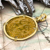 Medieval France Royal 22K Gold Ecu d'or Cross Coin of Louis XI circa 1470 in an 18K Gold Pendant