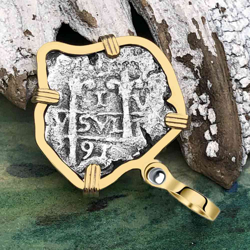 SPECIAL RELEASE Heart Shaped dated 1715 Fleet Shipwreck Spanish 1 Reale &quot;Piece of 8&quot; 14K Gold Pendant