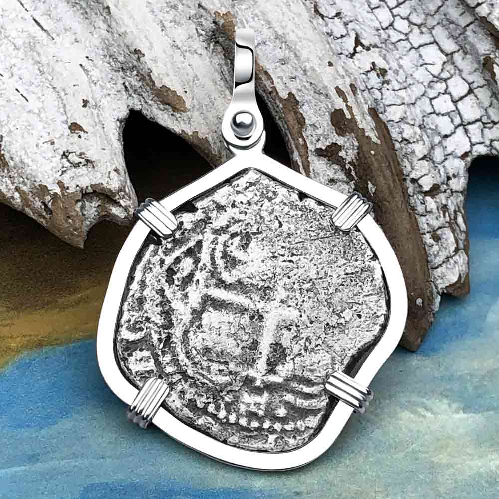 1659 Consolacion Shipwreck Pirate Era Spanish 1 Reale Piece of 8 Sterling Silver Pendant