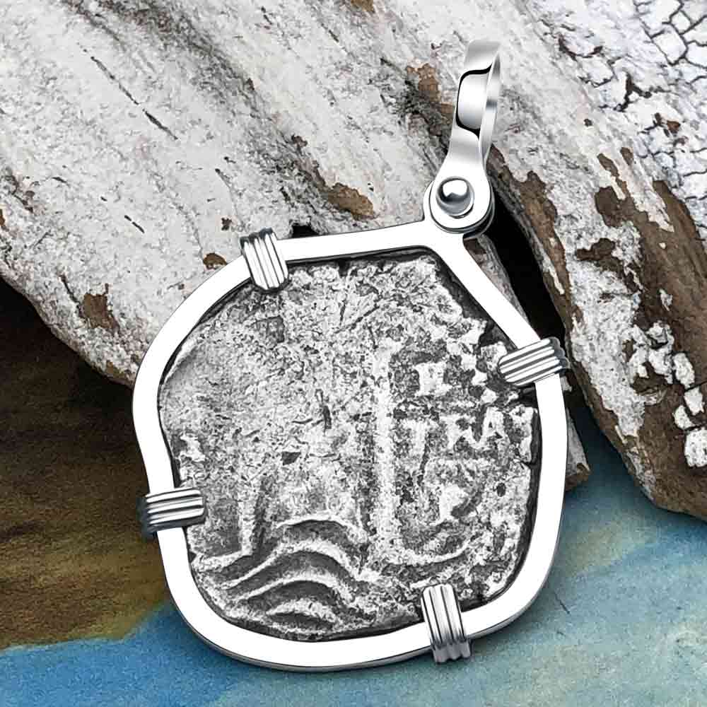 1659 Consolacion Shipwreck Pirate Era Spanish 1 Reale Piece of 8 Sterling Silver Pendant