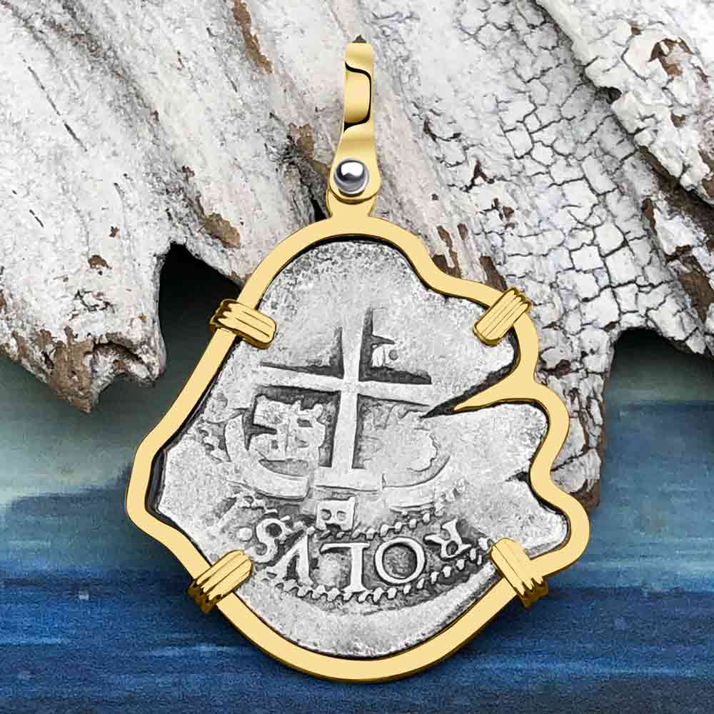 1670 Consolacion Shipwreck Pirate Era 2 Reale Cob 14K Gold Pendant