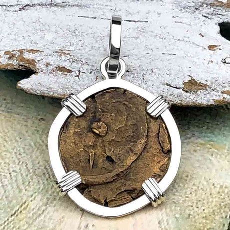 Biblical Widow's Mite in a Sterling Silver Pendant