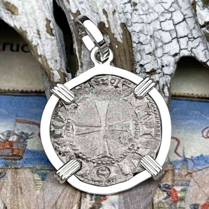 Templar Knights Era Antioch Crusader Medieval Silver Denier &quot;Helmet Head&quot; Coin of the Crusades Sterling Silver Pendant 