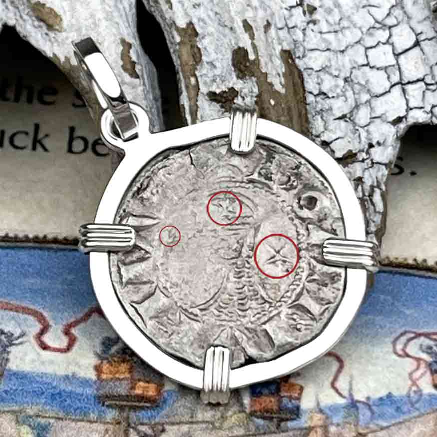 Templar Knights Era Antioch Crusader Medieval Silver Denier &quot;Helmet Head&quot; Coin of the Crusades Sterling Silver Pendant 