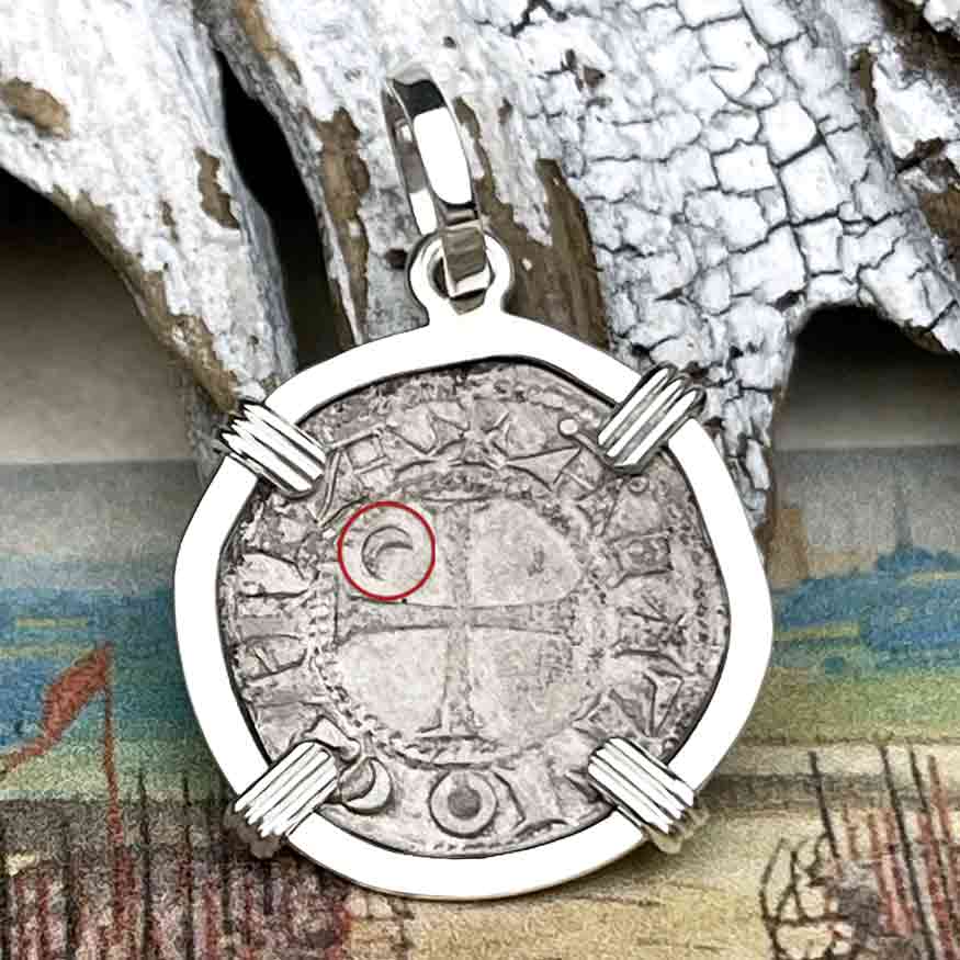 Templar Knights Era Antioch Crusader Medieval Silver Denier &quot;Helmet Head&quot; Coin of the Crusades Sterling Silver Pendant 