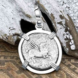 Roman Republic Silver Denarius 90 BC Pegasus Sterling Silver Pendant