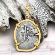 Pirate Era 1671 Spanish 1 Reale Cob Piece of Eight 14K Gold Pendant