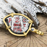 Heart Shaped Pirate Era 1754 Spanish 2 Reale Cob Piece of 8 14K Gold Pendant
