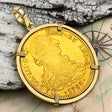 1783 Spanish 22K Gold 8 Escudo Portrait Coin - the Legendary Doubloon - 18K Gold Pendant