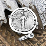 Roman Empire Silver Denarius Coin of Marcus Aurelius, the Philosopher Warrior 157 AD Sterling Silver Pendant