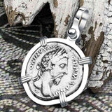 Roman Empire Silver Denarius Coin of Marcus Aurelius, the Philosopher Warrior 175 AD Sterling Silver Pendant