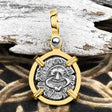 Ancient Greek Gorgon & Anchor Symbols of Protection & Hope Silver Drachm 400 BC 14K Gold Pendant