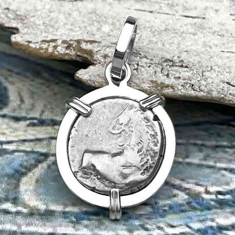 Ancient Greek Lion Hemidrachm 400 BC Sterling Silver Pendant