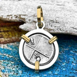 Ancient Greek Lion Hemidrachm 400 BC 14K Gold and Sterling Silver Pendant
