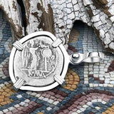 Roman Republic Silver Denarius Serratus 211 BC Jupiter & Victory Sterling Silver Pendant