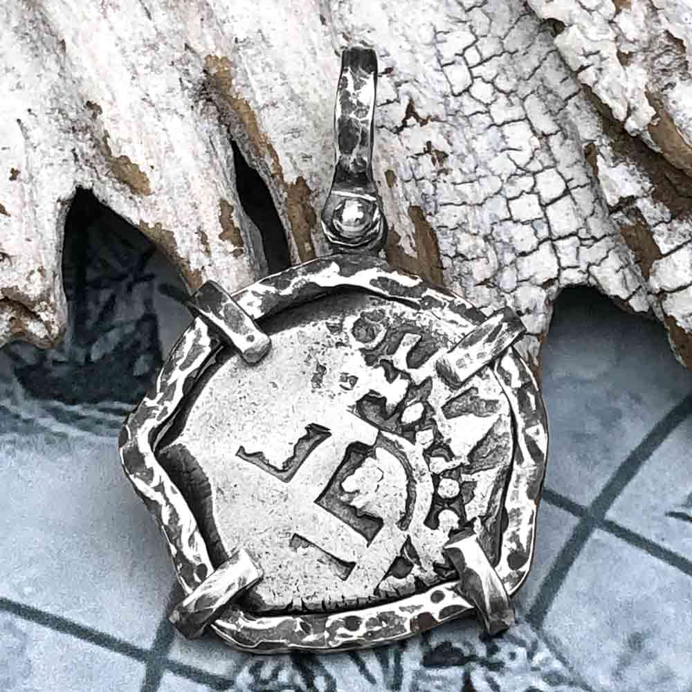 1754 Pirate Era Spanish 2 Reale "Piece of Eight" Sterling Silver TORTUGA COLLECTION Pendant