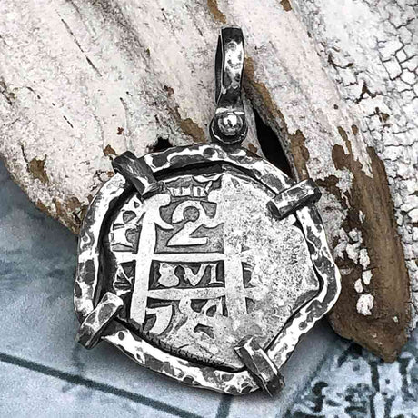 1754 Pirate Era Spanish 2 Reale "Piece of Eight" Sterling Silver TORTUGA COLLECTION Pendant