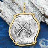 RARE Concepcion Shipwreck Spanish 8 Reale Silver Piece of Eight 14K Gold  Pendant
