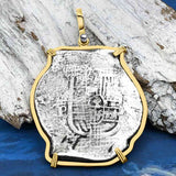 RARE Concepcion Shipwreck Spanish 8 Reale Silver Piece of Eight 14K Gold  Pendant