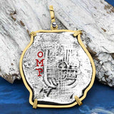 RARE Concepcion Shipwreck Spanish 8 Reale Silver Piece of Eight 14K Gold  Pendant